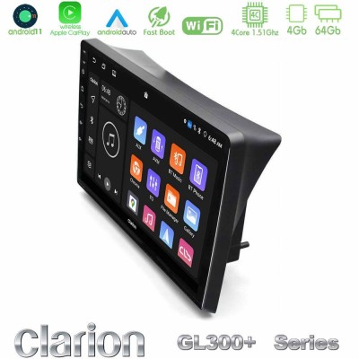 Clarion GL300+ Series 4Core Android11 4+64GB Opel Vivaro/Renault Trafic/Nissan Primastar Navigation Multimedia Tablet 10