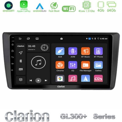 Clarion GL300+ Series 4Core Android11 4+64GB  Skoda Octavia 2004-2012 Navigation Multimedia Tablet 9