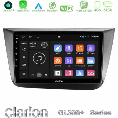 Clarion GL300+ Series 4Core Android11 4+64GB  Seat Altea 2004-2015 Navigation Multimedia Tablet 9