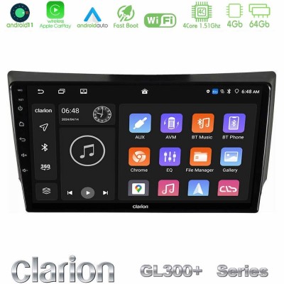 Clarion GL300+ Series 4Core Android11 4+64GB Ssangyong Rexton 2002-2006 Navigation Multimedia Tablet 9