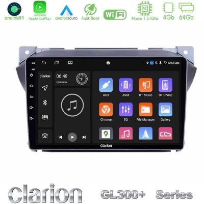 Clarion GL300+ Series 4Core Android11 4+64GB  Suzuki Alto amp; Nissan Pixo Navigation Multimedia Tablet 9