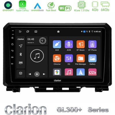 Clarion GL300+ Series 4Core Android11 4+64GB  Suzuki Jimny 2018-2022 Navigation Multimedia Tablet 9