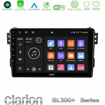 Clarion GL300+ Series 4Core Android11 4+64GB Suzuki Splash & Opel Agila 2008-2014 Navigation Multimedia Tablet 9