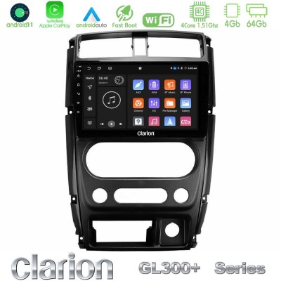 Clarion GL300+ Series 4Core Android11 4+64GB  Suzuki Jimny 2007-2017 Navigation Multimedia Tablet 9