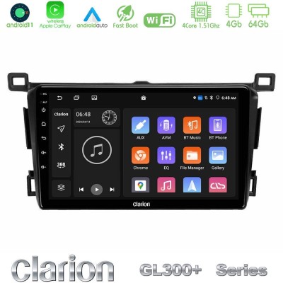 Clarion GL300+ Series 4Core Android11 4+64GB  Toyota RAV4 2013-2018 Navigation Multimedia Tablet 9