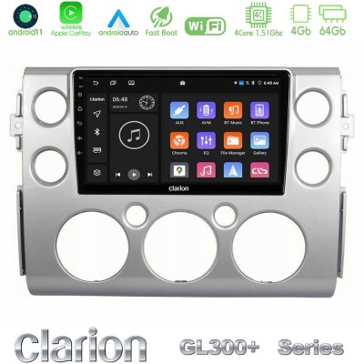 Clarion GL300+ Series 4Core Android11 4+64GB Toyota FJ 2007-2014 Navigation Multimedia Tablet 9