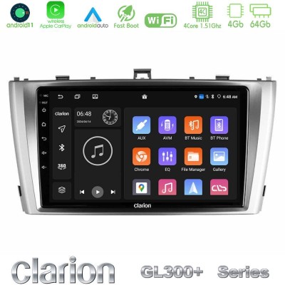 Clarion GL300+ Series 4Core Android11 4+64GB  Toyota Avensis T27 Navigation Multimedia Tablet 9
