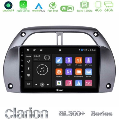 Clarion GL300+ Series 4Core Android11 4+64GB  Toyota RAV4 2001 - 2006 Navigation Multimedia Tablet 9