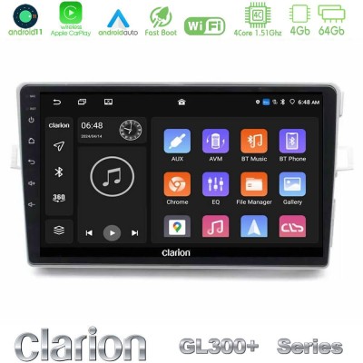 Clarion GL300+ Series 4Core Android11 4+64GB Toyota Verso 2009-2018 Navigation Multimedia Tablet 9