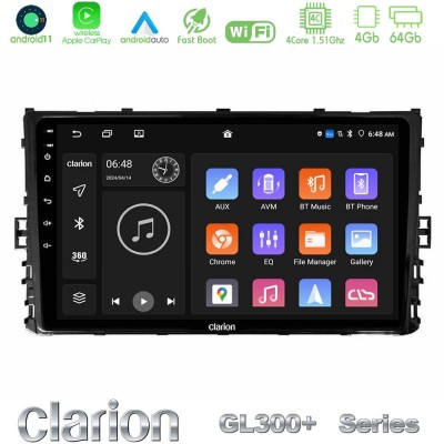 Clarion GL300+ Series 4Core Android11 4+64GB  VW MQB 2017-> Navigation Multimedia Tablet 9