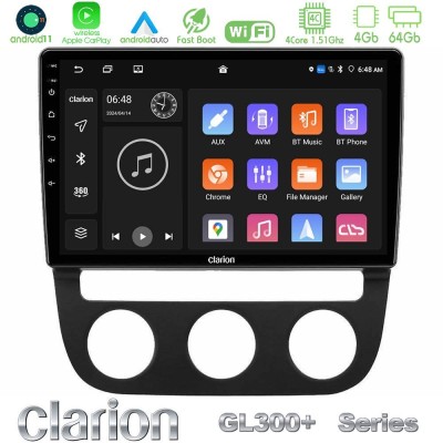 Clarion GL300+ Series 4Core Android11 4+64GB  VW Jetta Navigation Multimedia Tablet 10