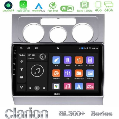 Clarion GL300+ Series 4Core Android11 4+64GB  VW Touran 2003-2011 Navigation Multimedia Tablet 10