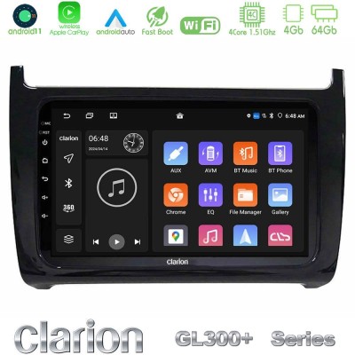 Clarion GL300+ Series 4Core Android11 4+64GB  Vw Polo Navigation Multimedia Tablet 9