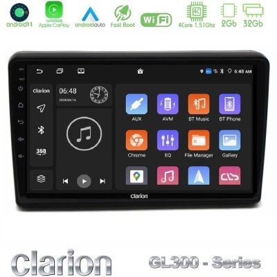 Clarion GL300 Series 4Core Android11 2+32GB Citroen C5 2008-2019 Navigation Multimedia Tablet 10