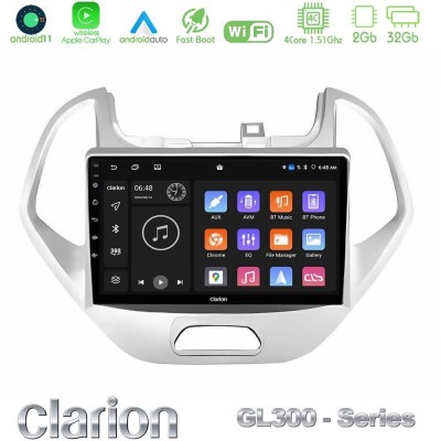 Clarion GL300 Series 4Core Android11 2+32GB Ford KA 2016-2020 Navigation Multimedia Tablet 9