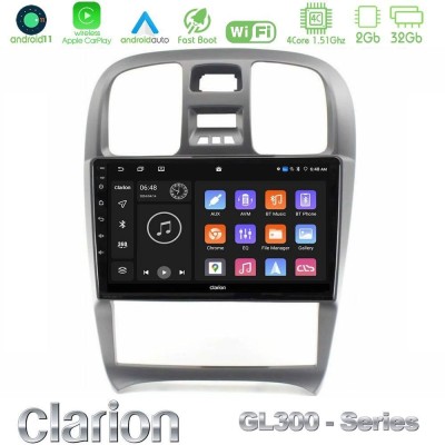 Clarion GL300 Series 4Core Android11 2+32GB Hyundai Sonata 2001-2005 Navigation Multimedia Tablet 9