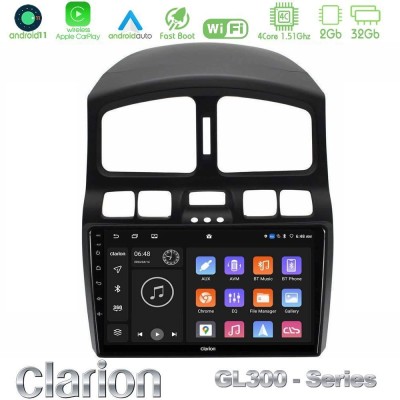 Clarion GL300 Series 4Core Android11 2+32GB Hyundai Santa Fe 2000-2006 Navigation Multimedia Tablet 9