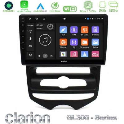 Clarion GL300 Series 4Core Android11 2+32GB Hyundai ix20 2010-2020 (MANUAL A/C) Navigation Multimedia Tablet 10