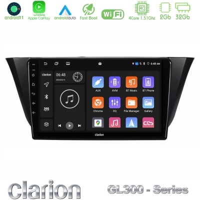 Clarion GL300 Series 4Core Android11 2+32GB Iveco Daily 2014-2025 Navigation Multimedia Tablet 9
