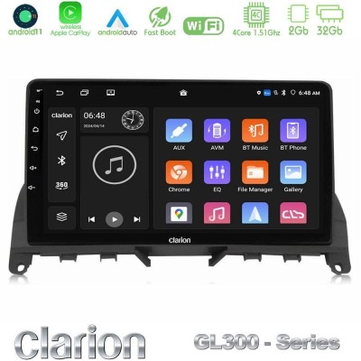 Clarion GL300 Series 4Core Android11 2+32GB Mercedes C-Class W204 2008-2011 Navigation Multimedia Tablet 9
