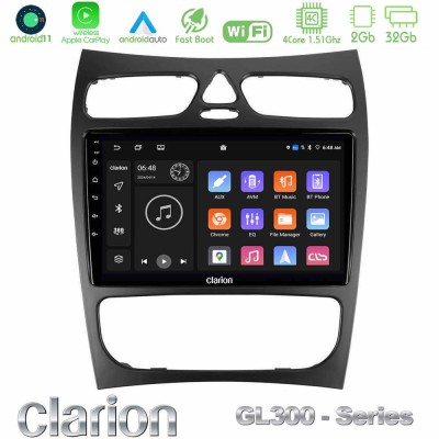 Clarion GL300 Series 4Core Android11 2+32GB Mercedes CLK Class W209 2000-2004 Navigation Multimedia Tablet 9