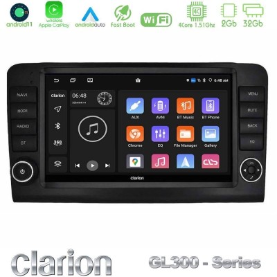 Clarion GL300 Series 4Core Android11 2+32GB Mercedes ML/GL Class W164 2006-2011 Navigation Multimedia Tablet 9