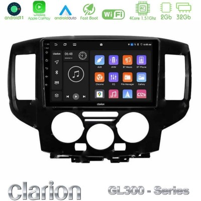 Clarion GL300 Series 4Core Android11 2+32GB Nissan NV200 2009 – 2019 Navigation Multimedia Tablet 9
