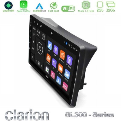 Clarion GL300 Series 4Core Android11 2+32GB Opel Vivaro/Renault Trafic/Nissan Primastar Navigation Multimedia Tablet 10