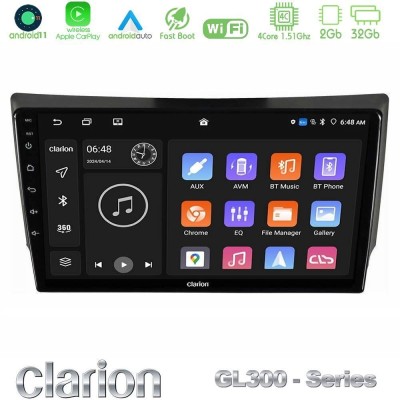 Clarion GL300 Series 4Core Android11 2+32GB Ssangyong Rexton 2002-2006 Navigation Multimedia Tablet 9