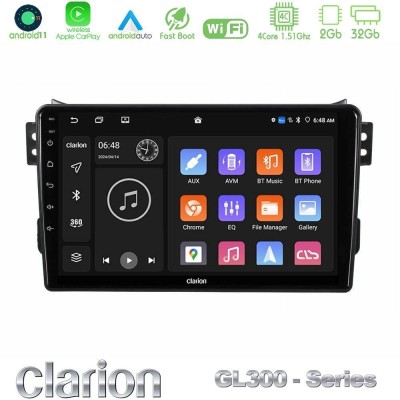 Clarion GL300 Series 4Core Android11 2+32GB Suzuki Splash & Opel Agila 2008-2014 Navigation Multimedia Tablet 9