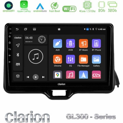 Clarion GL300 Series 4Core Android11 2+32GB Toyota Yaris 2020-> Navigation Multimedia Tablet 10