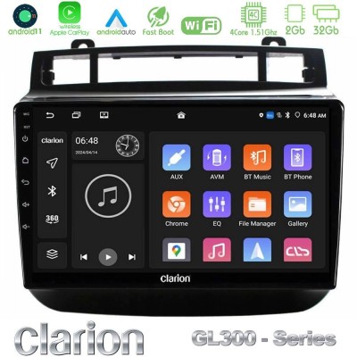 Clarion GL300 Series 4Core Android11 2+32GB VW Touareg 2011-2018 Navigation Multimedia Tablet 9