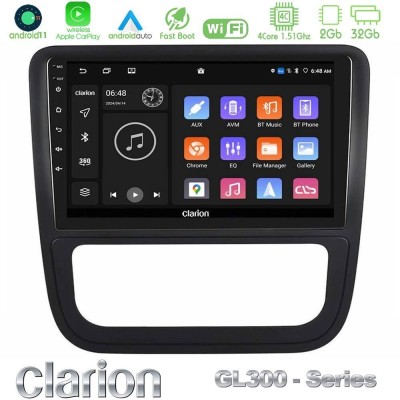 Clarion GL300 Series 4Core Android11 2+32GB VW Scirocco 2008-2014 Navigation Multimedia Tablet 9