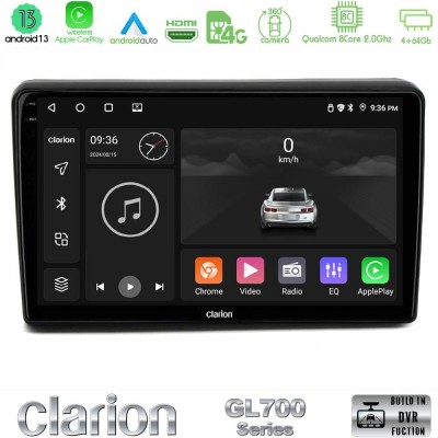 Clarion GL700 Series 8Core Android13 4+64GB Citroen C5 2008-2019 Navigation Multimedia Tablet 10