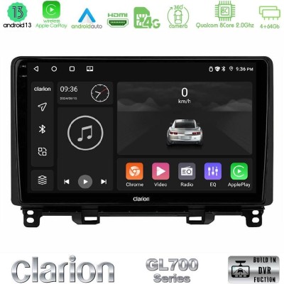 Clarion GL700 Series 8Core Android13 4+64GB Honda Jazz 2021-2025 Navigation Multimedia Tablet 9