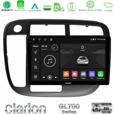 Clarion GL700 Series 8Core Android13 4+64GB Honda Civic 1995-2001 Navigation Multimedia Tablet 9