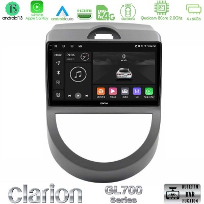 Clarion GL700 Series 8Core Android13 4+64GB Kia Soul 2009-2011 Navigation Multimedia Tablet 9