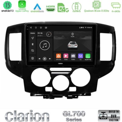 Clarion GL700 Series 8Core Android13 4+64GB Nissan NV200 2009 – 2019 Navigation Multimedia Tablet 9