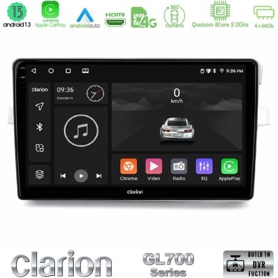 Clarion GL700 Series 8Core Android13 4+64GB Toyota Verso 2009-2018 Navigation Multimedia Tablet 9