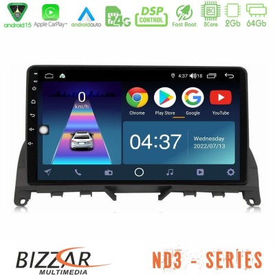 Bizzar ND3 Series 8Core Android15 2+64GB  Mercedes C Class W204 Navigation Multimedia Tablet 9