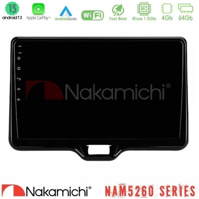 Nakamichi NAM5260 Series 4Core Android13 4+64GB Toyota Yaris Cross RHD 2020-> (Low Version) Navigation Multimedia Tablet 9