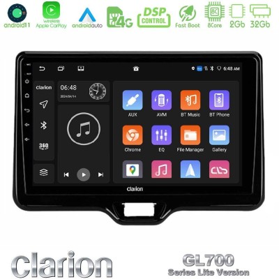 Clarion GL700 Lite Series 8Core Android11 2+32GB Toyota Yaris Cross RHD 2020-> (Low Version) Navigation Multimedia Tablet 9