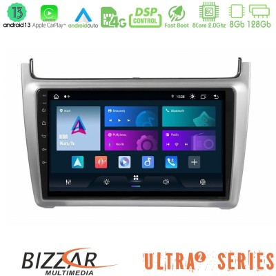 Bizzar Ultra Series Vw Polo 2014-2017 8core Android13 8+128GB Navigation Multimedia Tablet 9
