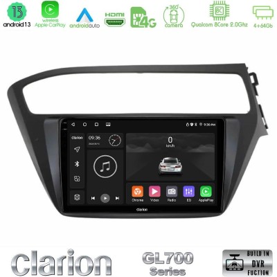 Clarion GL700 Series 8Core Android13 4+64GB Hyundai i20 2018-2020 RHD Navigation Multimedia Tablet 9