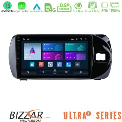 Bizzar Ultra Series Toyota Yaris (Vitz) 2015-2020 RHD 8core Android13 8+128GB Navigation Multimedia Tablet 9