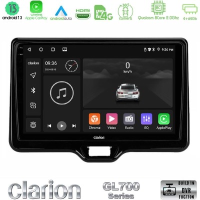 Clarion GL700 Series 8Core Android13 4+64GB Toyota Yaris Cross RHD 2020-> (Low Version) Navigation Multimedia Tablet 9