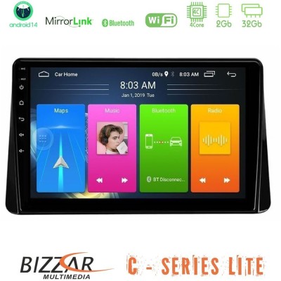 Bizzar C Series Lite 4Core Android14 2+32GB Mitsubishi Eclipse Cross 2018-2023 Navigation Multimedia Tablet 9