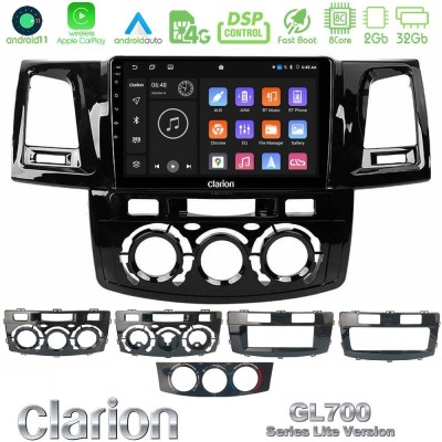 Clarion GL700 Lite Series 8Core Android11 2+32GB Toyota Hilux 2007-2016 Navigation Multimedia Tablet 9