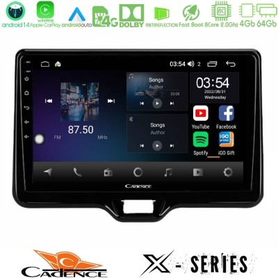 Cadence X Series Toyota Yaris Cross RHD 2020-> (Low Version) 8core Android 14 4+64GB Navigation Multimedia Tablet 9