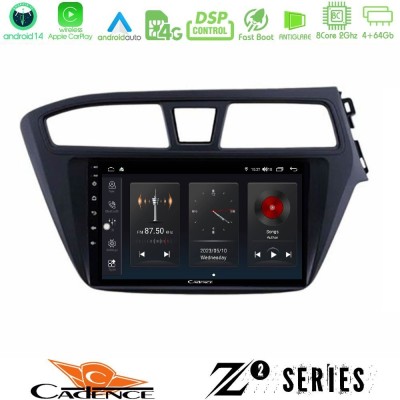 Cadence Z2 Series 8Core Android14 4+64GB Hyundai i20 2014-2018 RHD Navigation Multimedia Tablet 9